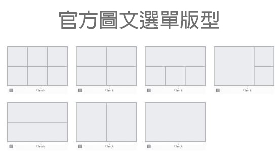 官方後台提供的 圖文選單 版型的點擊區塊固定, 不可更動