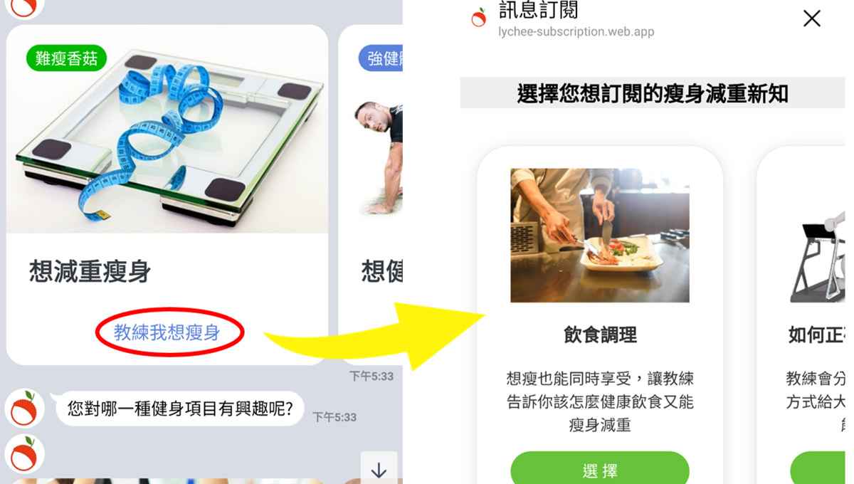 LINE官方多頁訊息與荔枝好推的訂閱模組完美結合